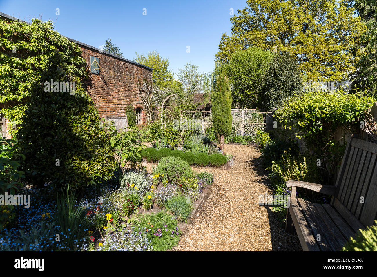 Giardino, Re John House, Romsey, Hamsphire, Inghilterra, Regno Unito. Foto Stock