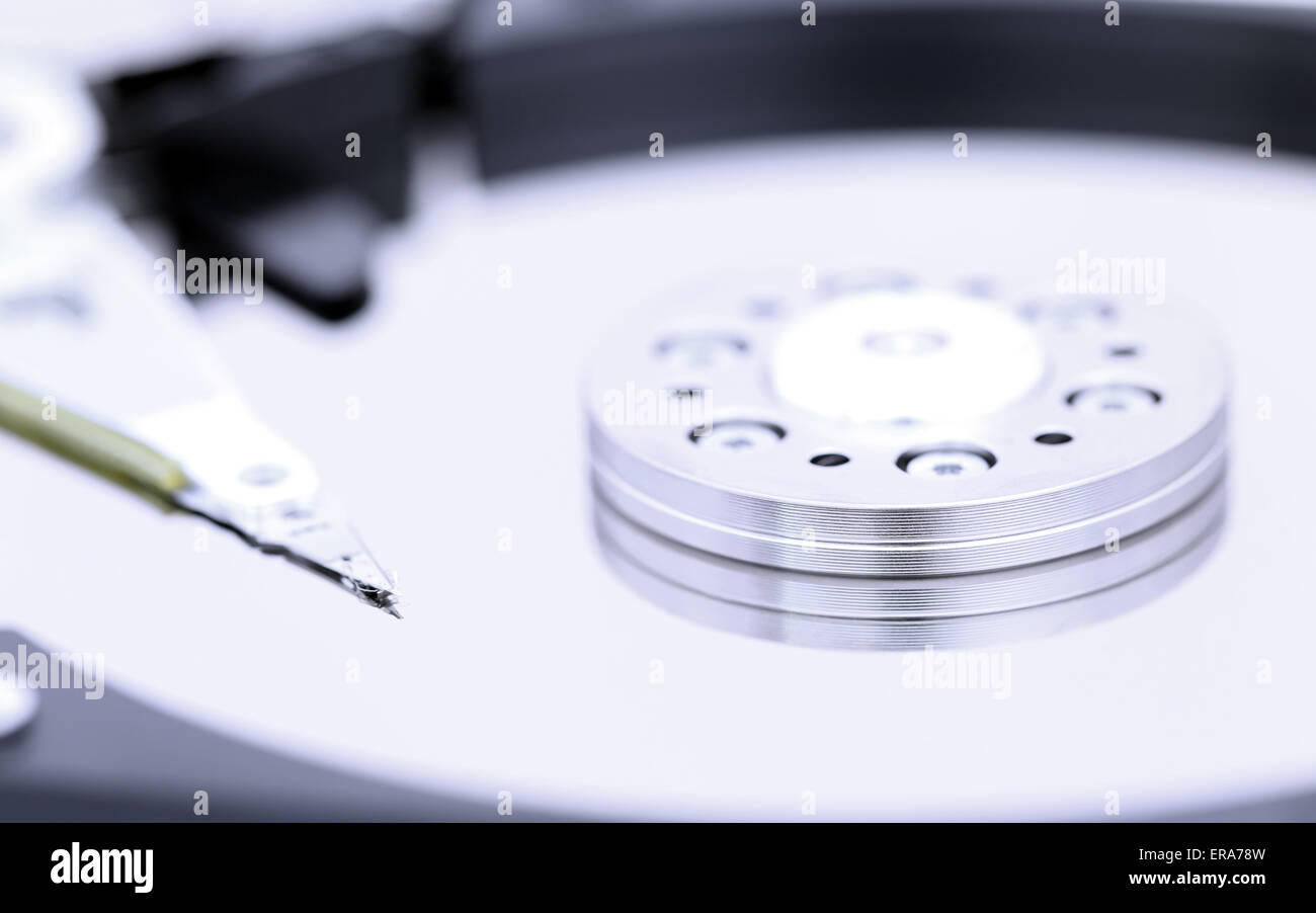 Close up di un disco rigido Foto Stock