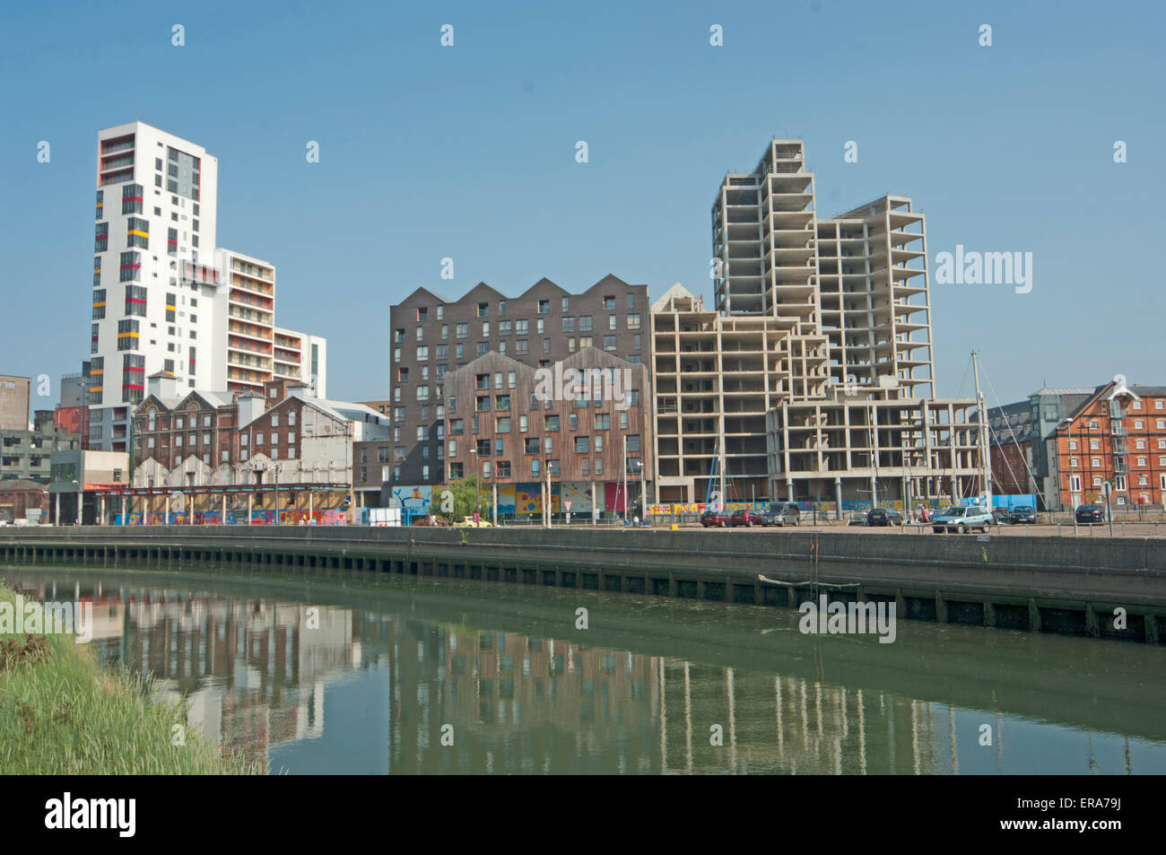 Ipswich, Suffolk, East Anglia, Inghilterra, regata Quay rigenerazione, acqua anteriore, sviluppo, Darsena; Foto Stock