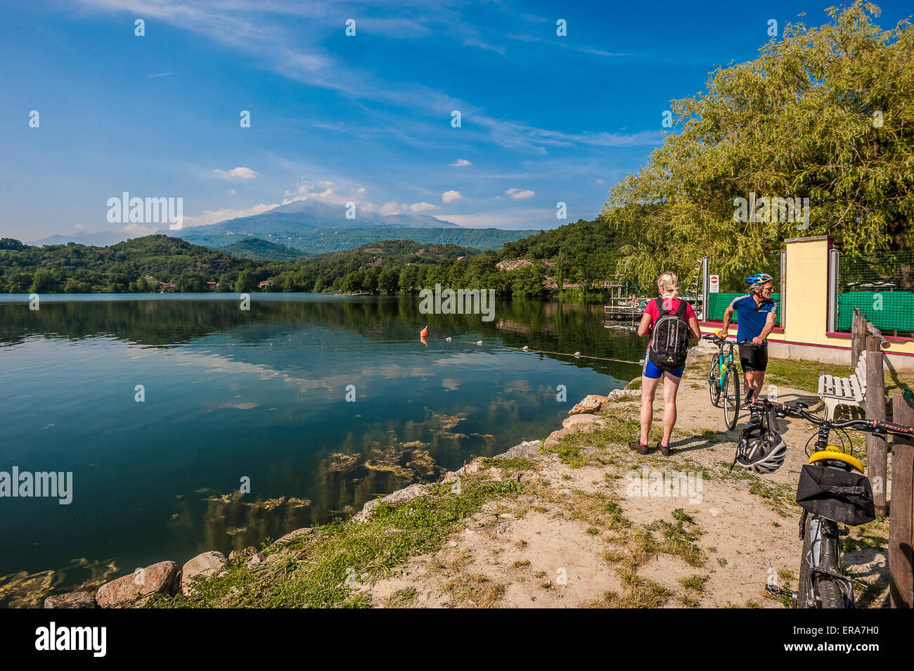 Italia Piemonte Canavese Via Francigena Lago Sirio; lago glaciale Foto Stock