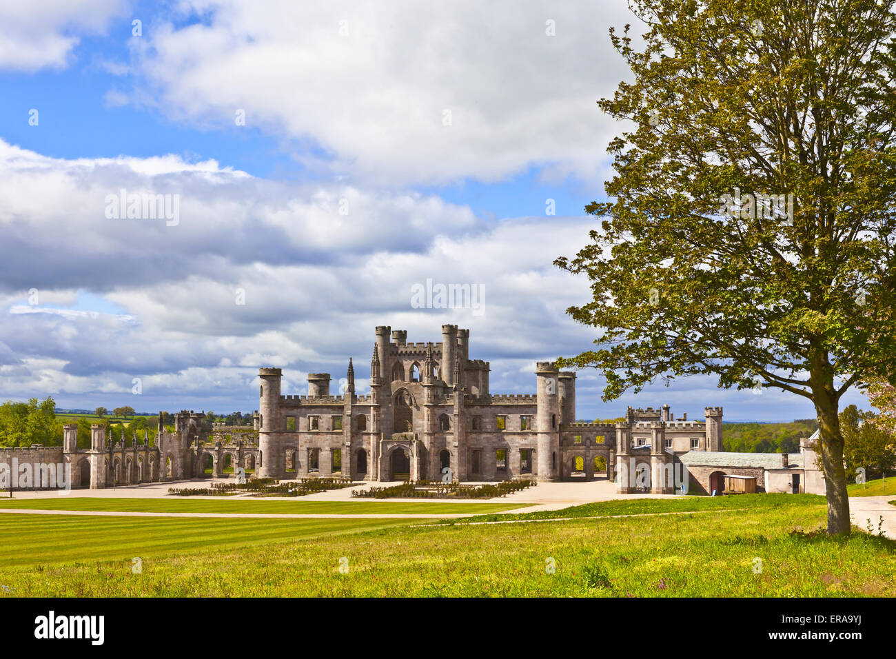 Rovine del Castello di Lowther in Cumbria, nel Regno Unito. Foto Stock