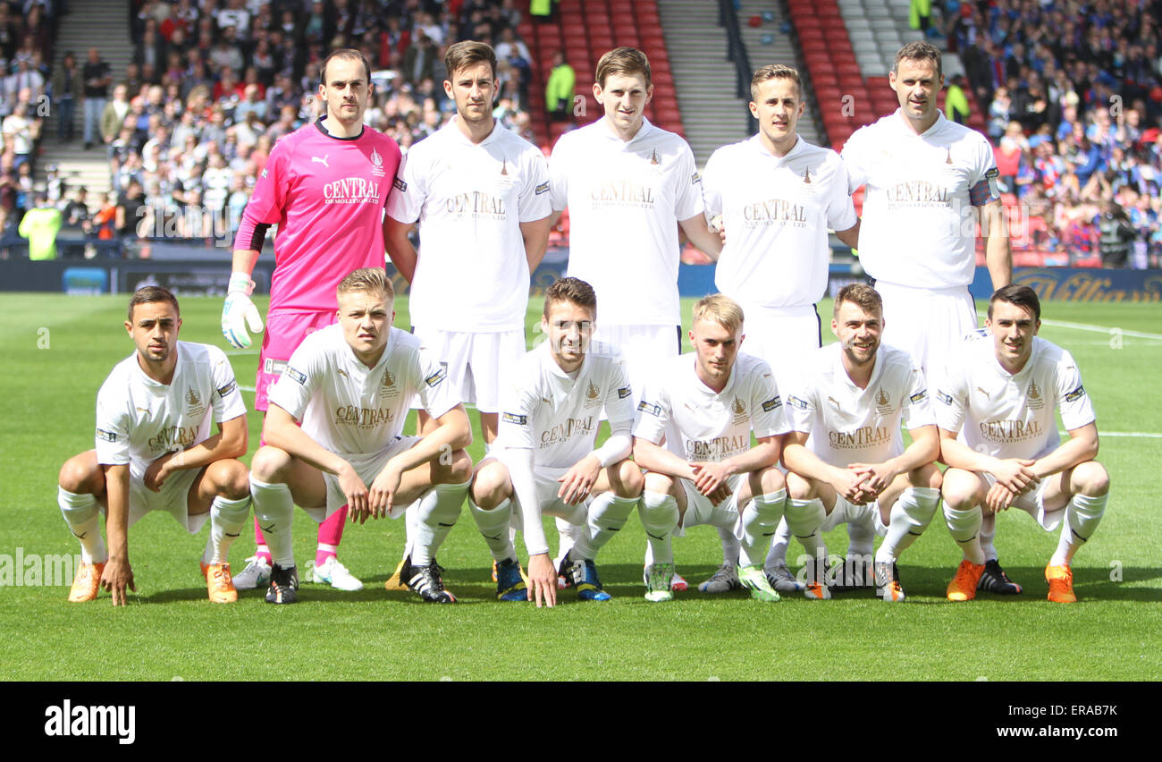 Glasgow, Scozia. Il 30 maggio 2015. Coppa scozzese finale. Falkirk versus Inverness CT. Falkirk giocatori pre match line up Credit: Azione Plus sport/Alamy Live News Foto Stock