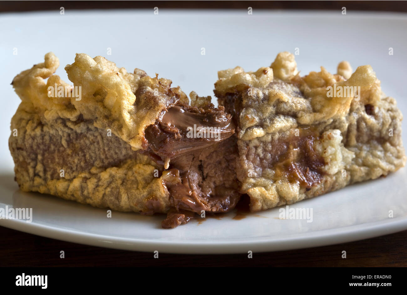 Deep fried Mars bar - una vera e propria prelibatezza in Scozia Foto Stock