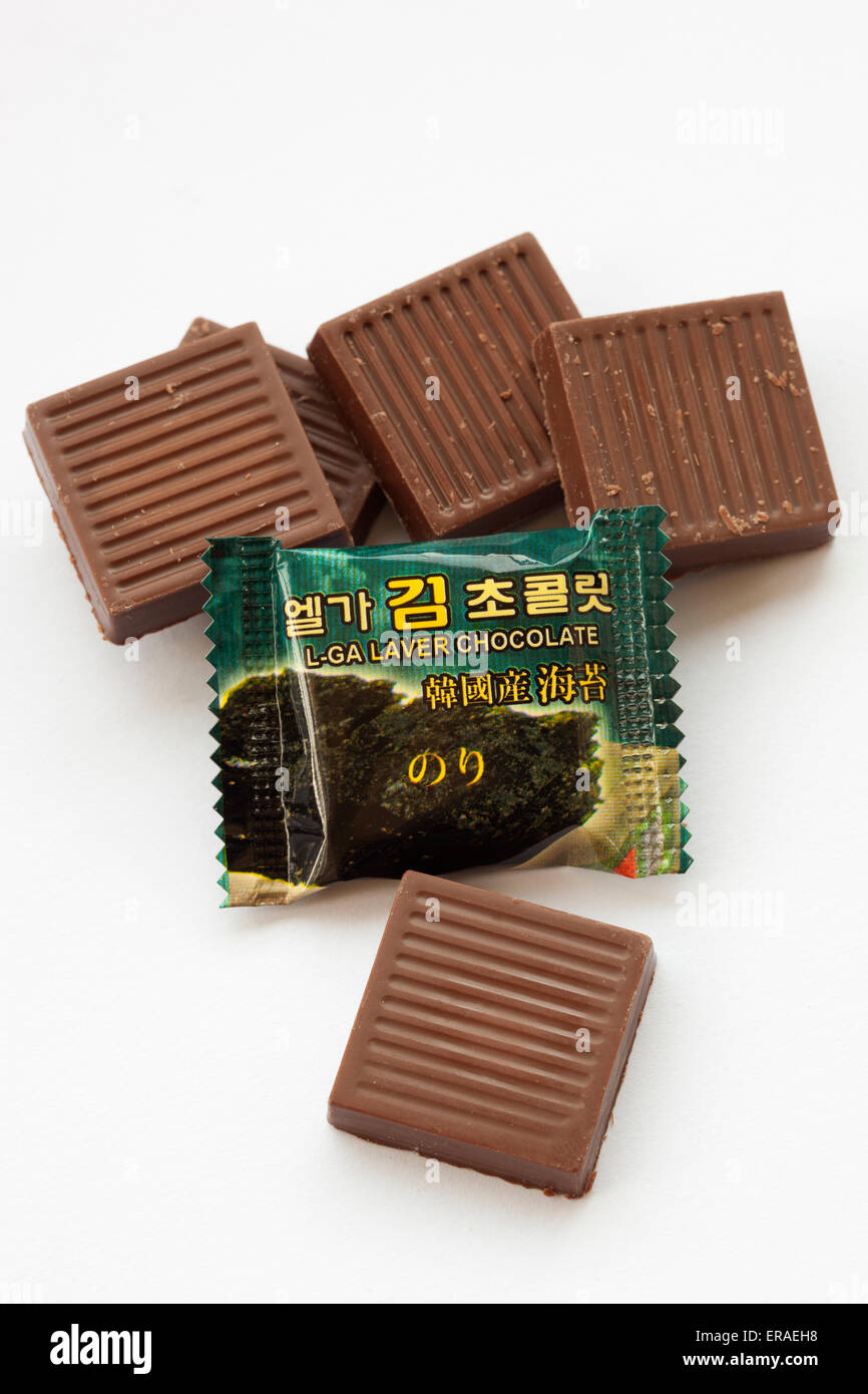 Il coreano alghe o Laver cioccolato Foto stock - Alamy