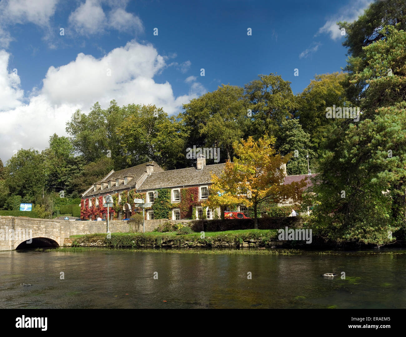 Arlington Row a Bibury, Gloucestershire, Cotswolds, Inghilterra, Gran Bretagna, Europa Foto Stock