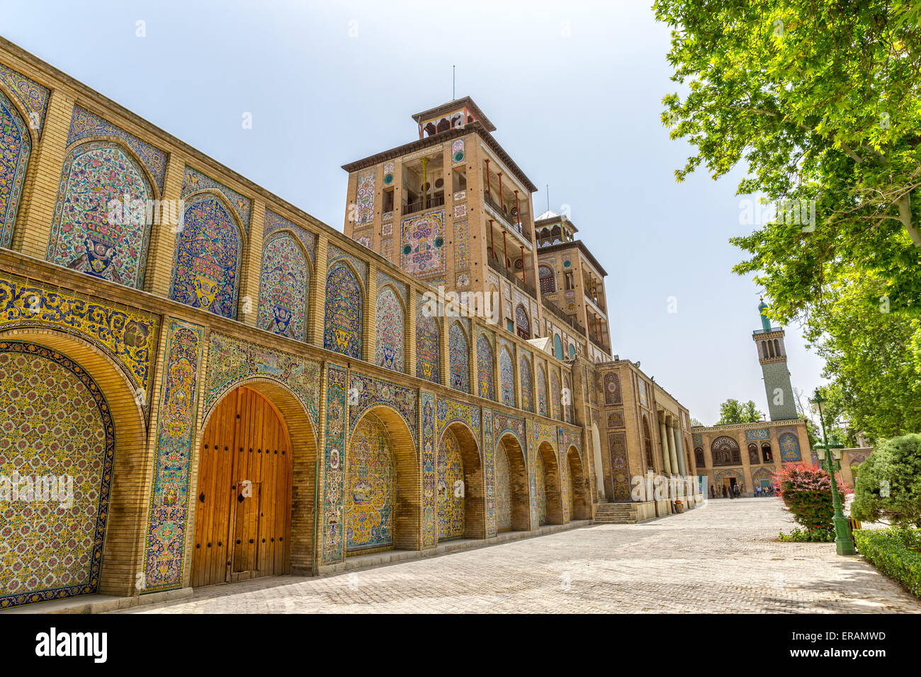 Golestan Palace Exterior Edificio di Sun Foto Stock