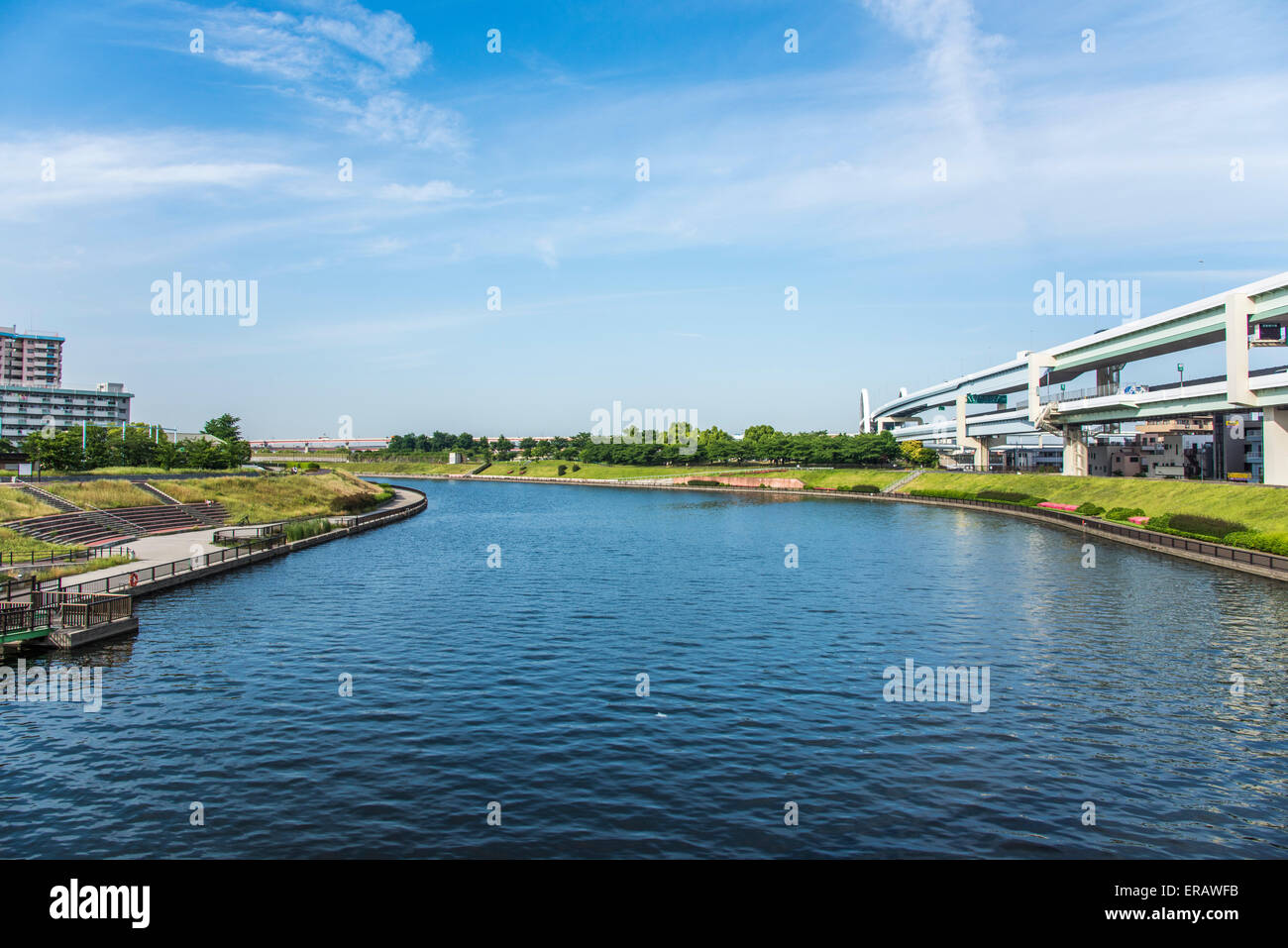Ponte Toyoshimabashi,Sumida River,Tokyo Giappone Foto Stock
