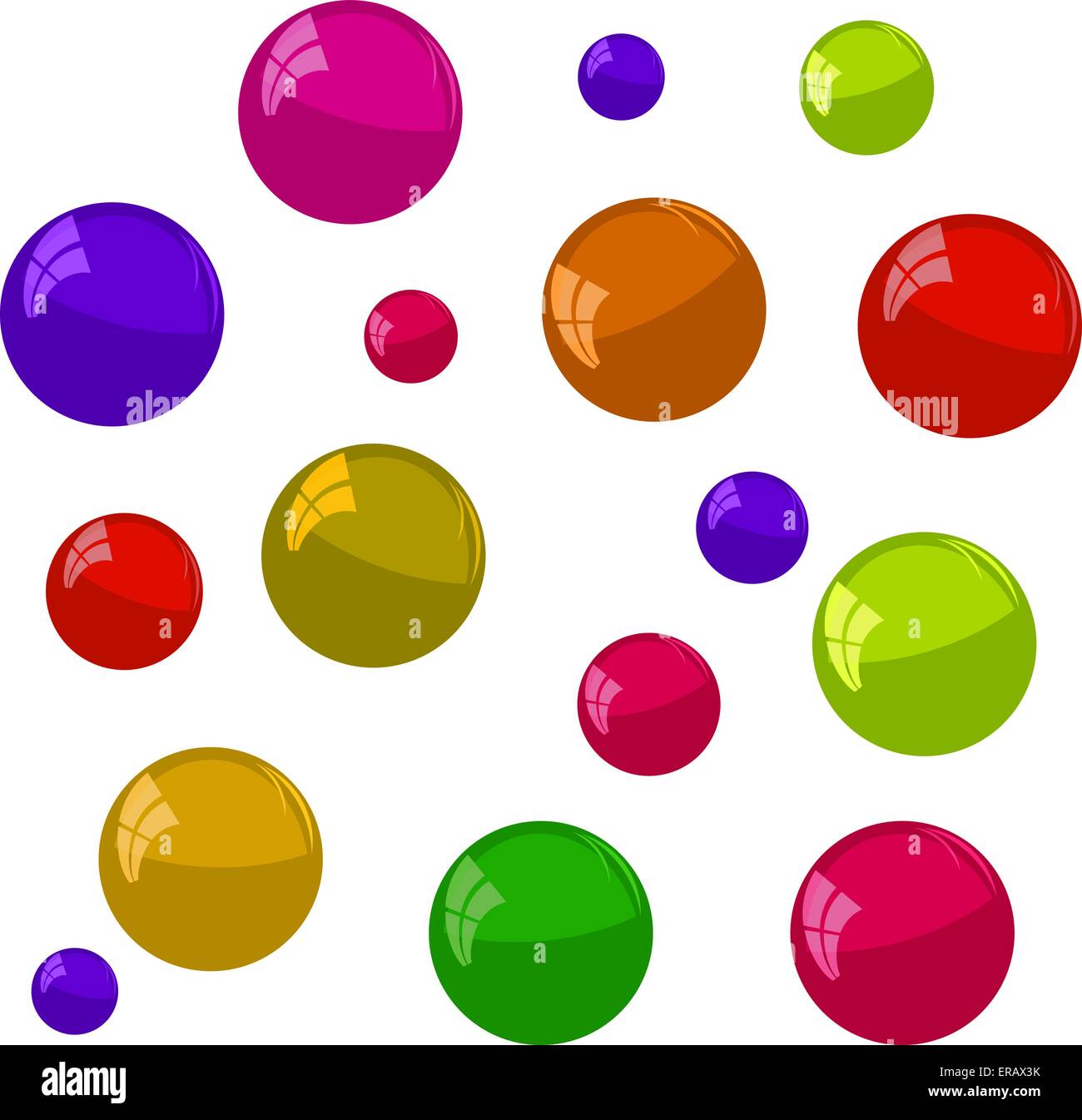 Bolle multicolore su sfondo bianco Illustrazione Vettoriale