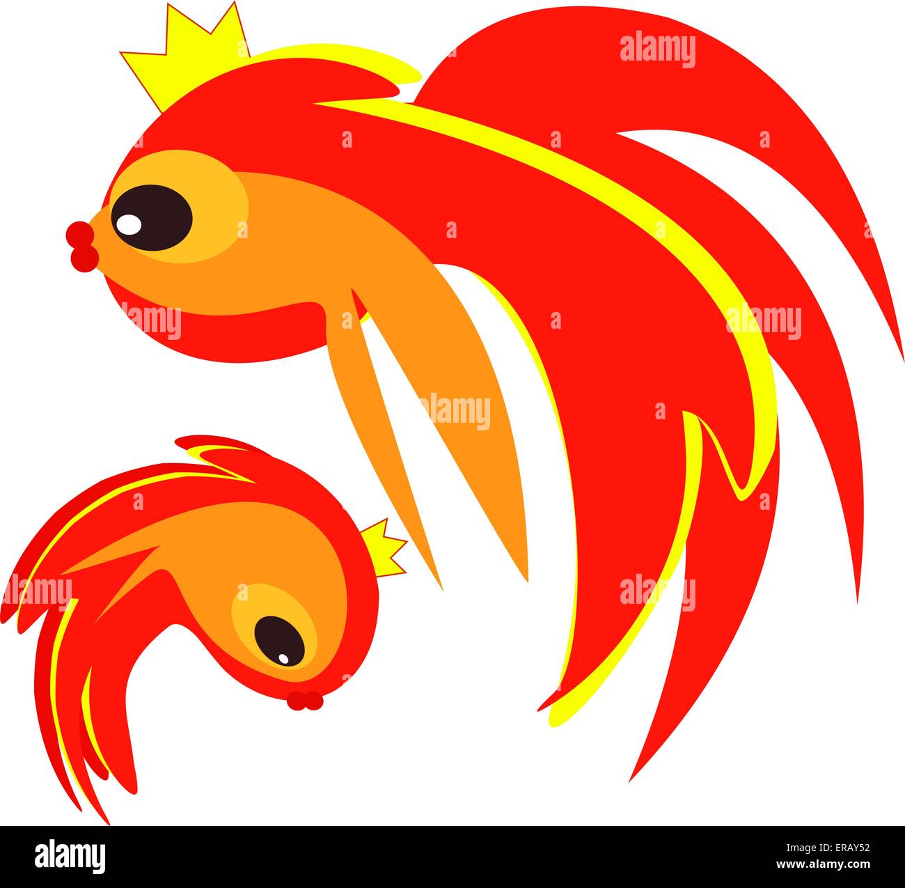 Goldfish su bianco Illustrazione Vettoriale