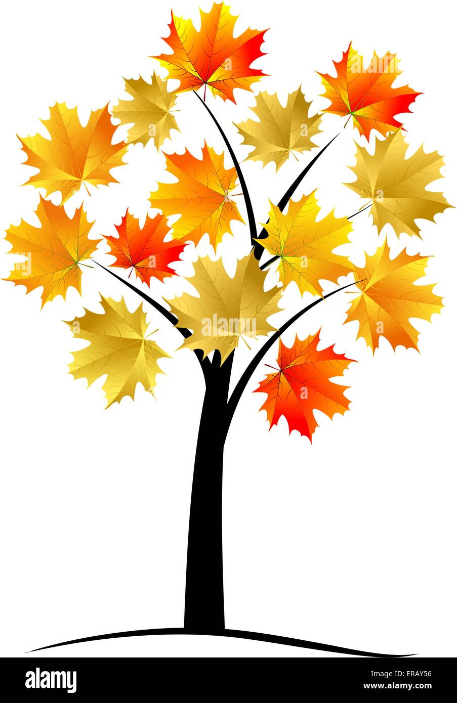 Albero di acero, Autumn Leaf,vettore Illustrazione Vettoriale