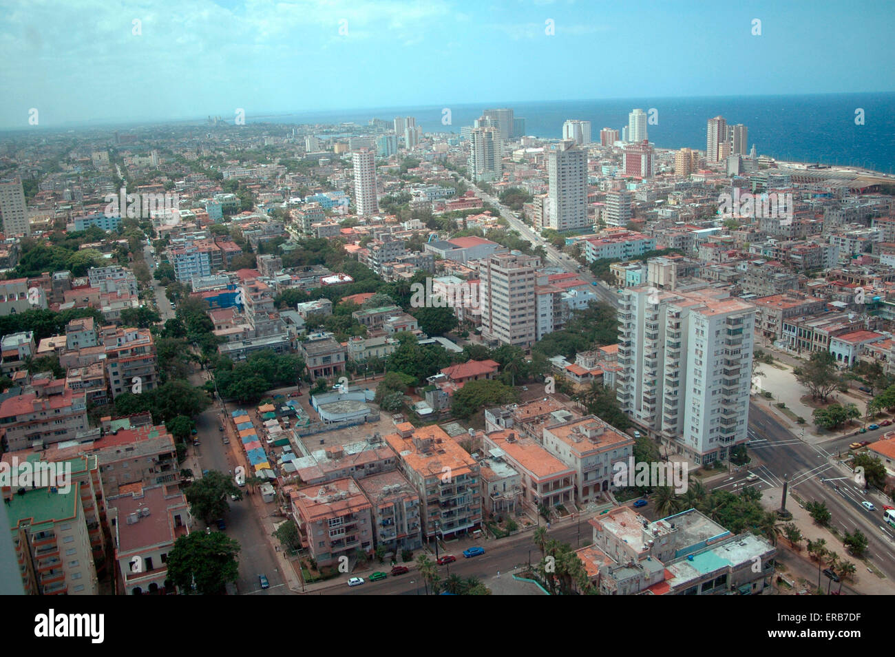 Luftbild: Vedado, Havanna, Kuba. Foto Stock