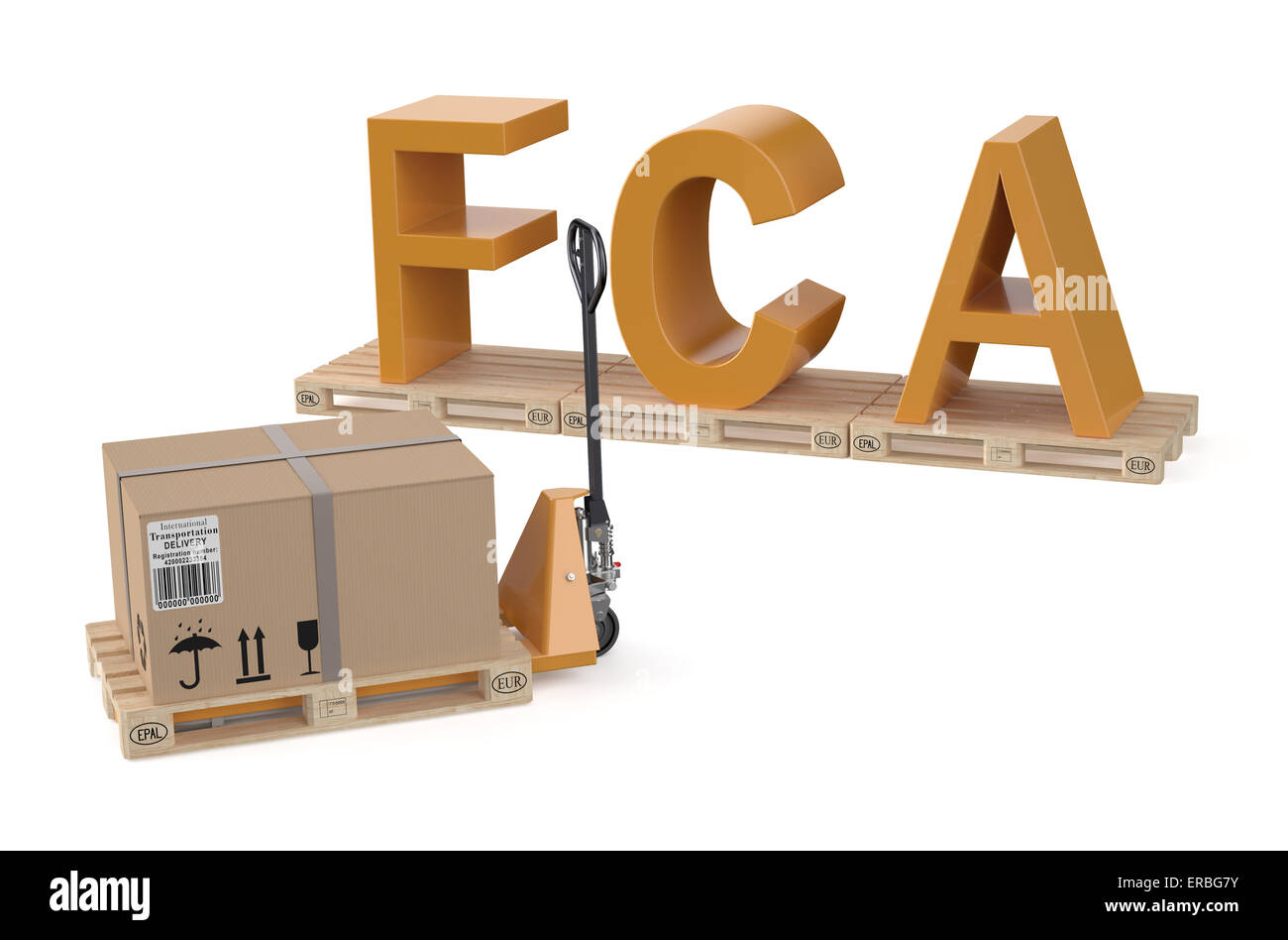 FCA concetto isolato su sfondo bianco Foto Stock