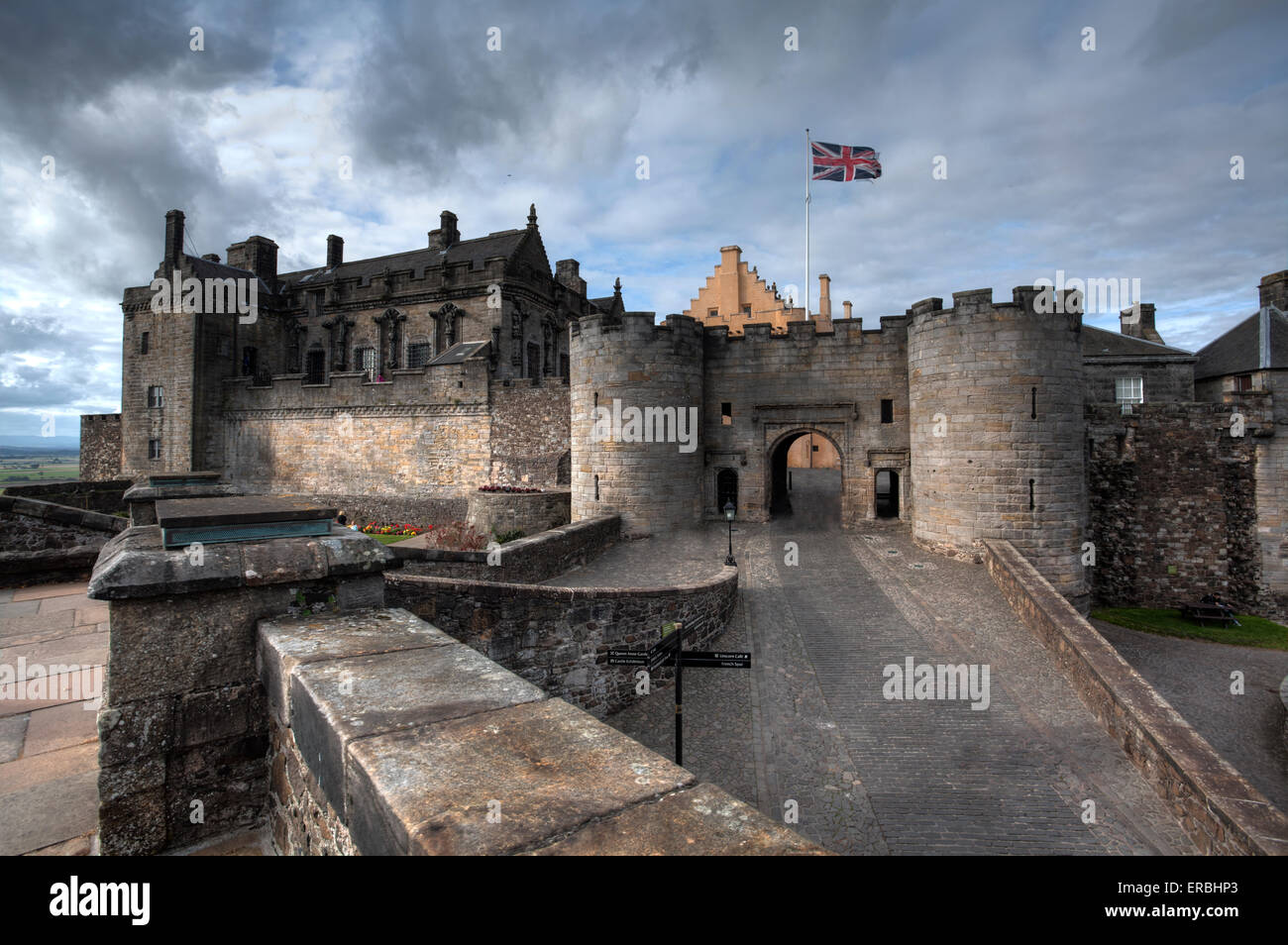 La parte anteriore del Castello di Stirling in Scozia Foto Stock