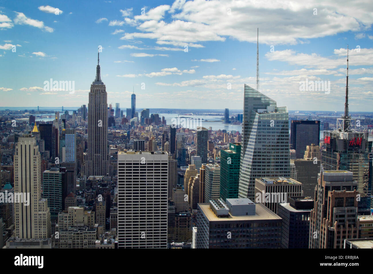 Skyline di Manhattan dal Rockfeller Center Foto Stock