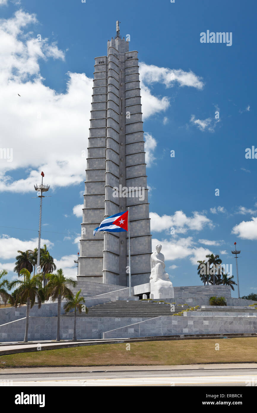 Jose Marti monumento, Plaza de la Revolución Havana, Cuba Foto Stock