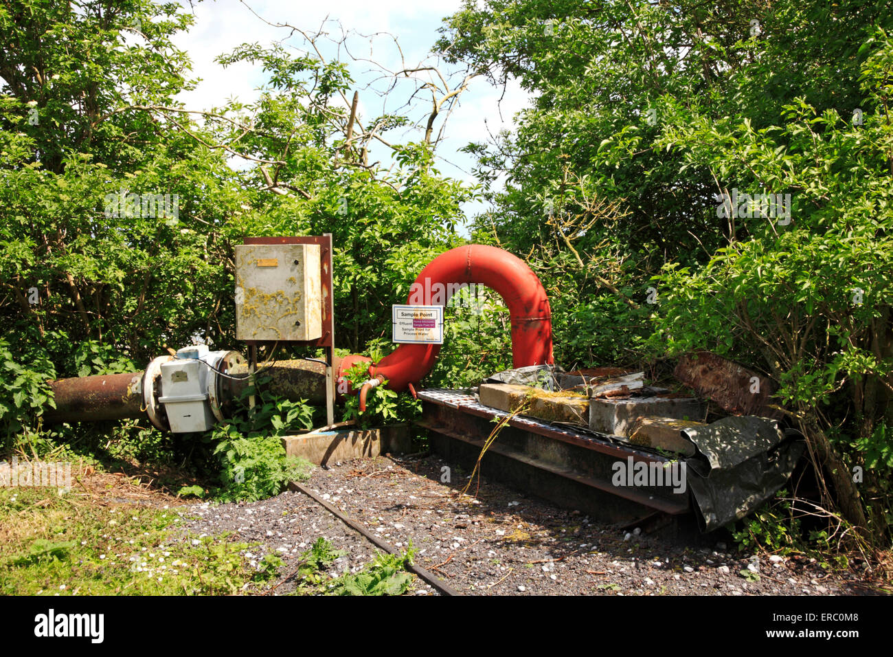 Un punto di campionamento presso la British Sugar Corporation impianto di trasformazione a Cantley, Norfolk, Inghilterra, Regno Unito. Foto Stock