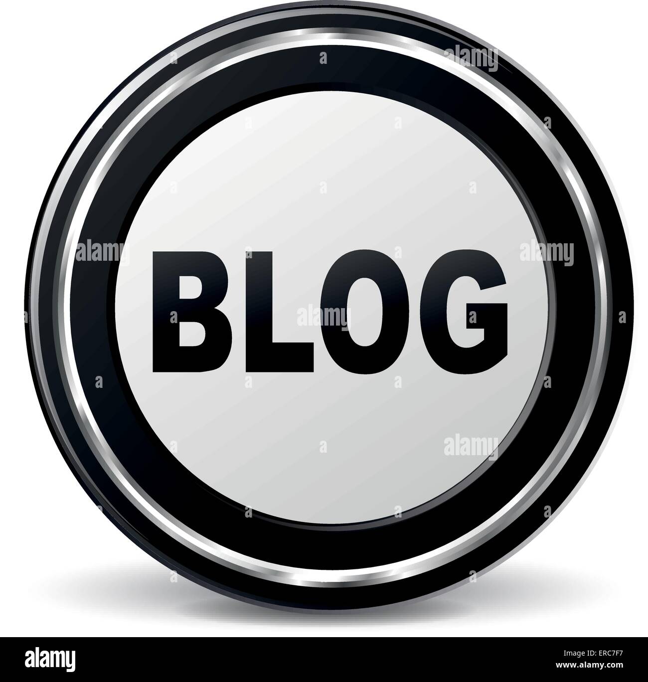 Illustrazione Vettoriale di nero e di chrome icona blog Illustrazione Vettoriale
