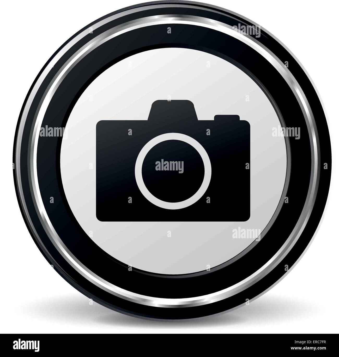 Illustrazione Vettoriale di nero e di chrome icona fotocamera Illustrazione Vettoriale