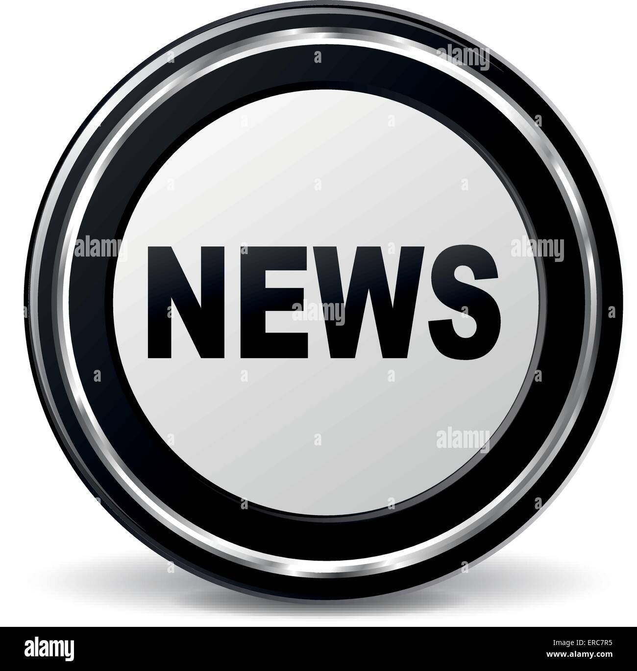 Illustrazione Vettoriale di nero e di chrome icona news Illustrazione Vettoriale