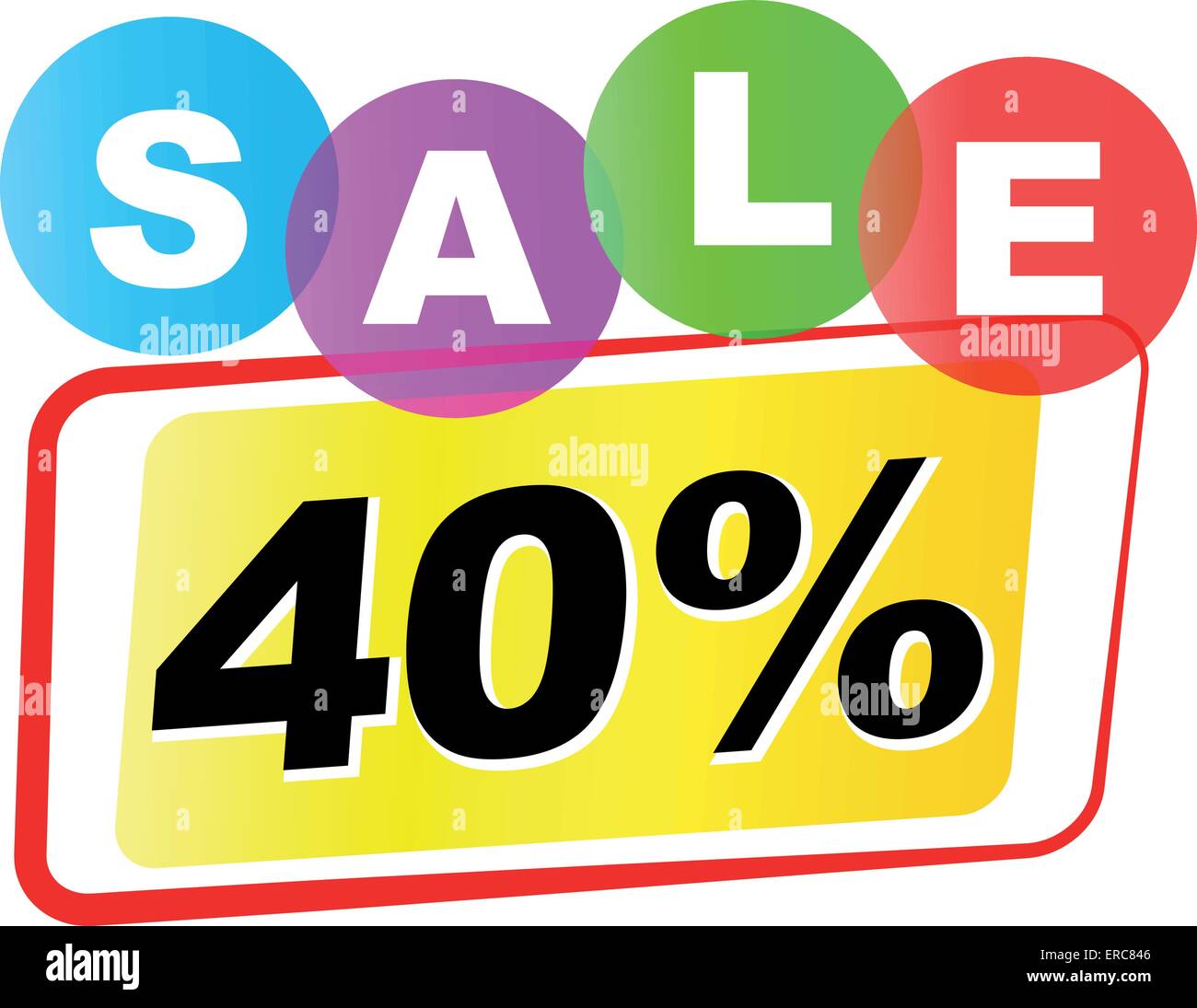 Illustrazione Vettoriale di quaranta vendita icona su sfondo bianco Illustrazione Vettoriale