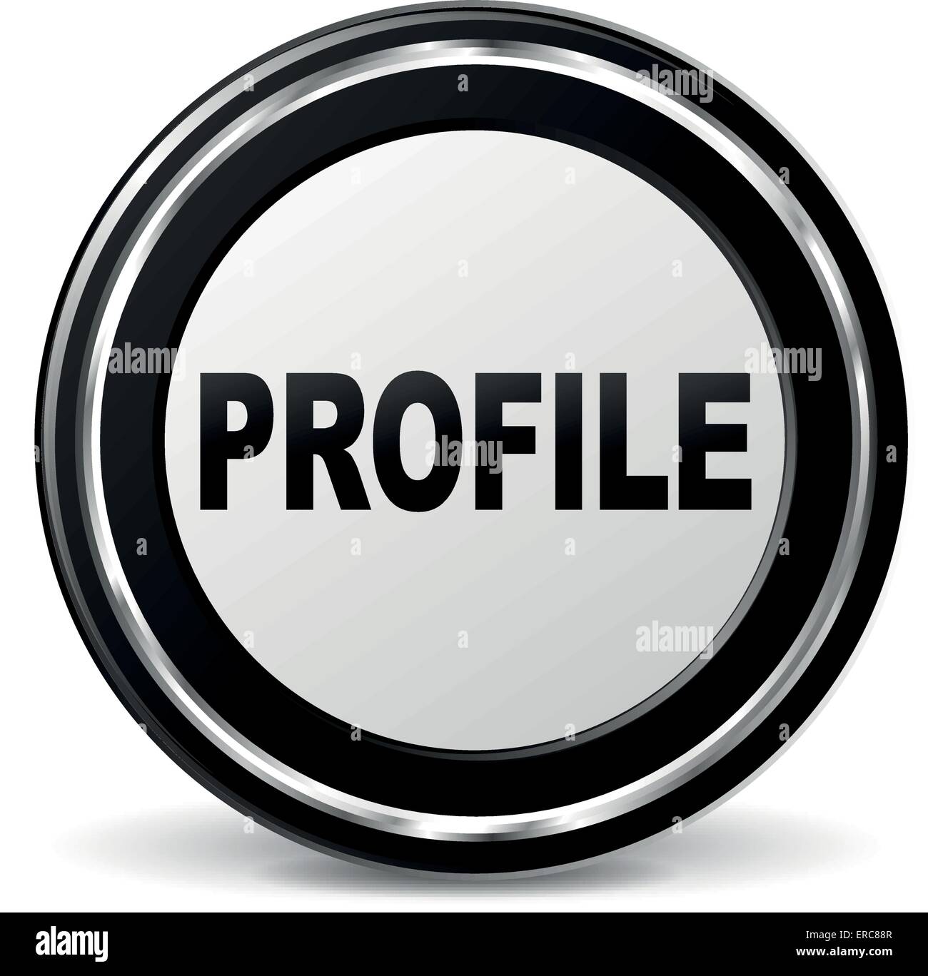 Illustrazione Vettoriale di nero e cromo icona del profilo Illustrazione Vettoriale
