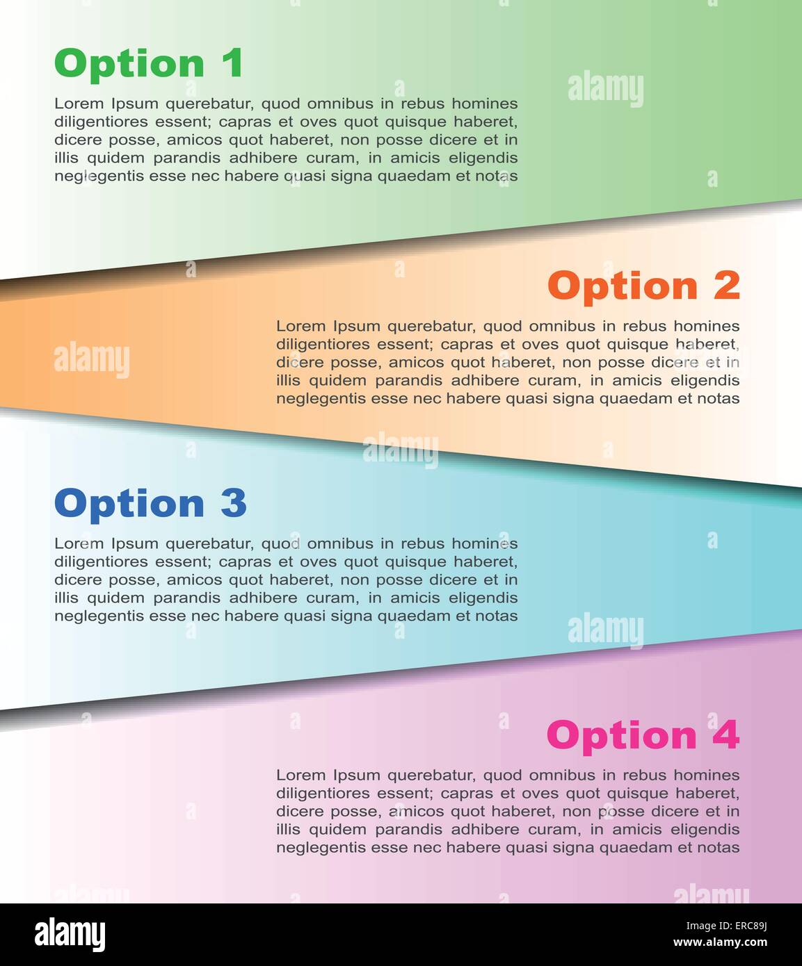 Illustrazione di vettore di quattro opzioni per il background del layout Illustrazione Vettoriale