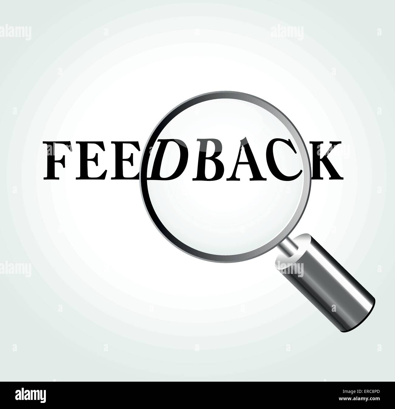 Illustrazione Vettoriale del concetto di feedback con ingrandimento Illustrazione Vettoriale