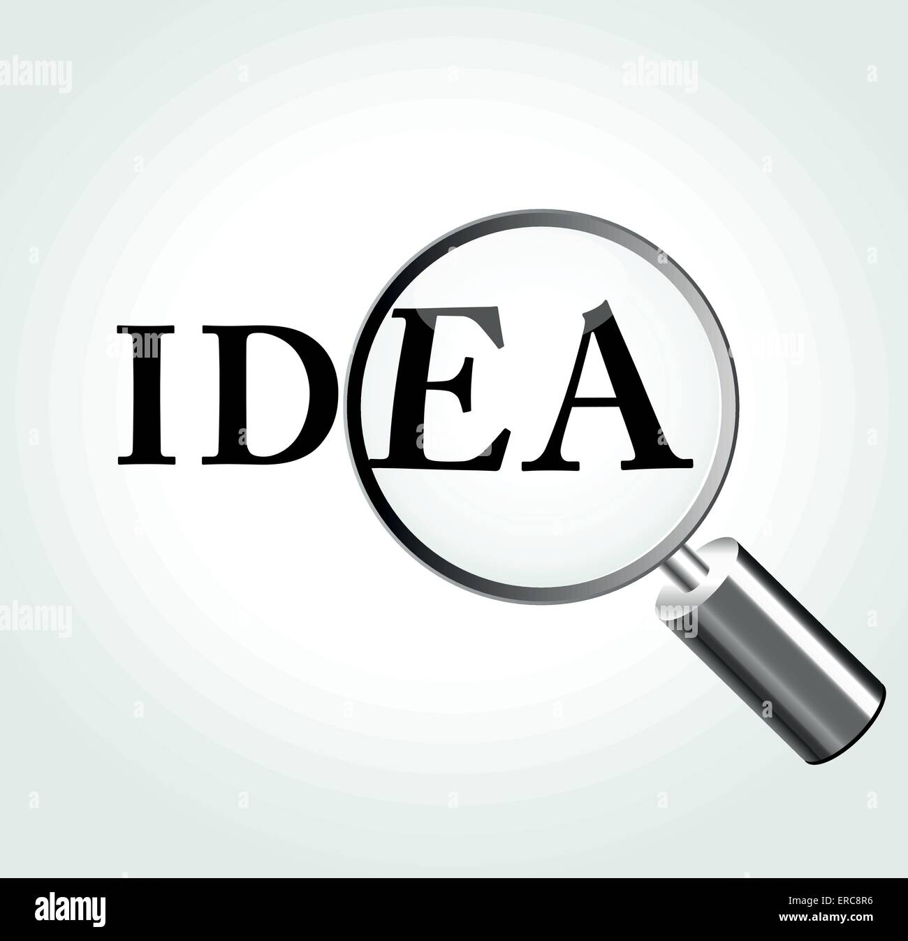 Illustrazione Vettoriale di idea concetto con ingrandimento Illustrazione Vettoriale
