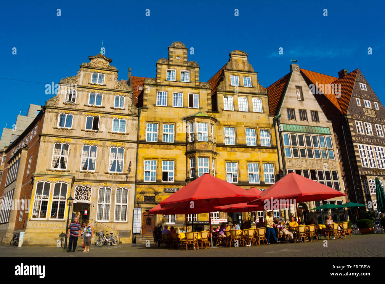 Marktplatz, piazza principale, Altstadt, città vecchia di Brema, Germania Foto Stock