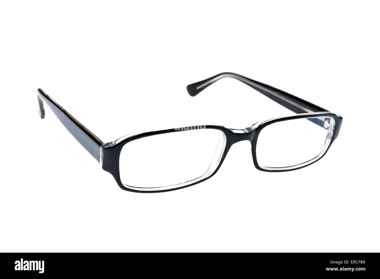 Occhiali isolati su sfondo bianco Foto Stock