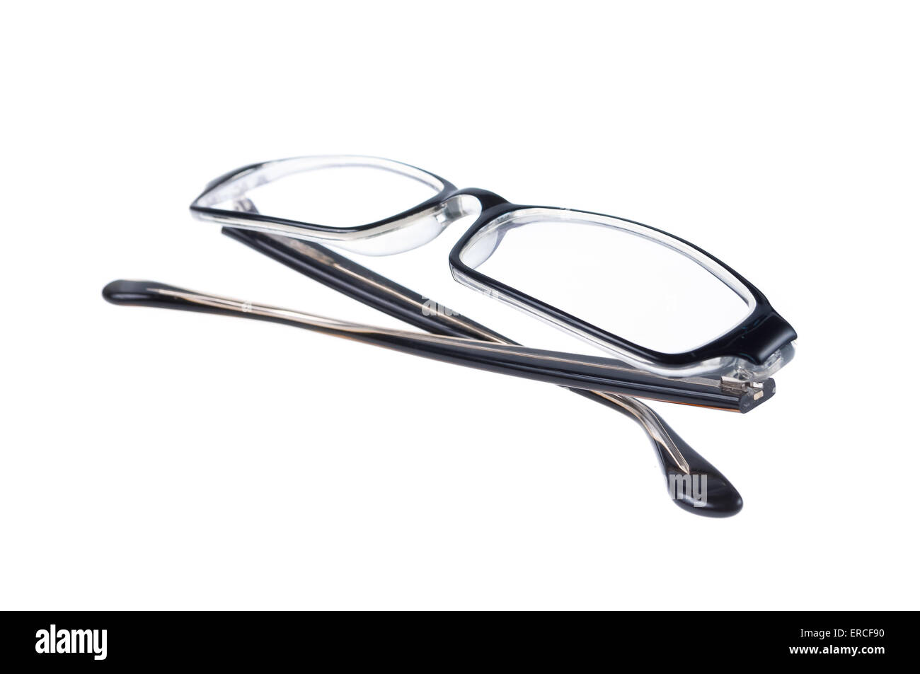 Occhiali isolati su sfondo bianco Foto Stock