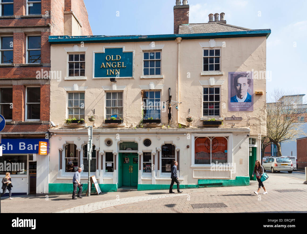 Il vecchio Angel Inn, Hockley, Nottingham, Inghilterra, Regno Unito Foto Stock