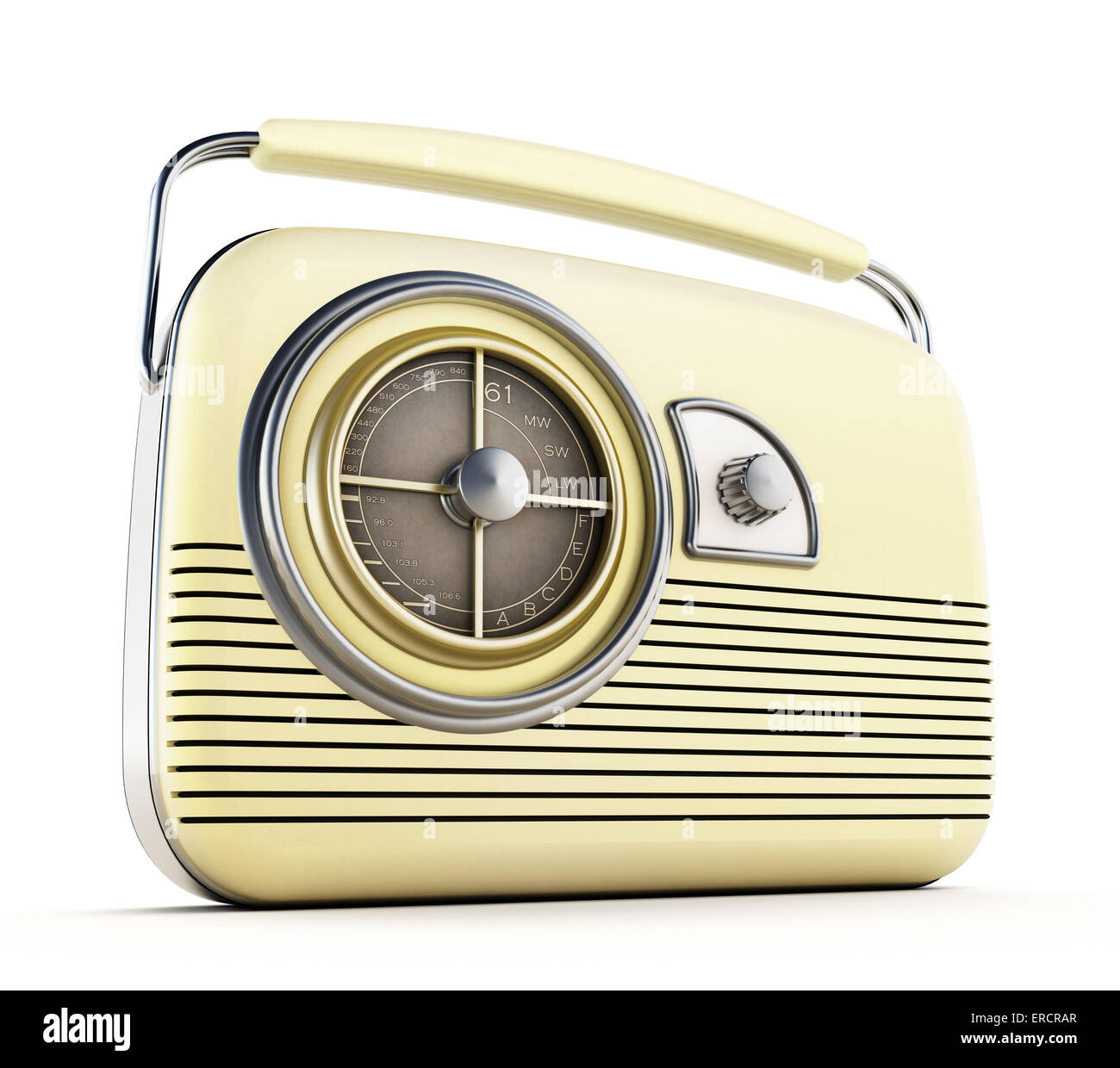 Radio Vintage isolati su sfondo bianco Foto Stock