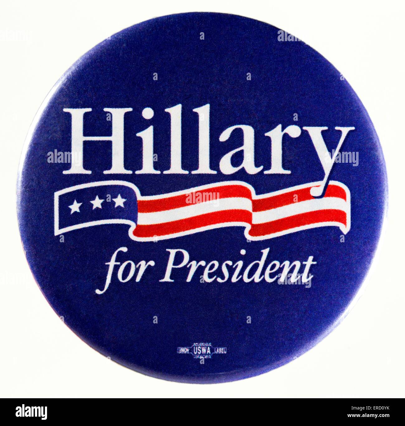 Un 2008 Hillary Rodham Clinton Stati Uniti elezioni presidenziali campagna primario perno a pulsante Foto Stock