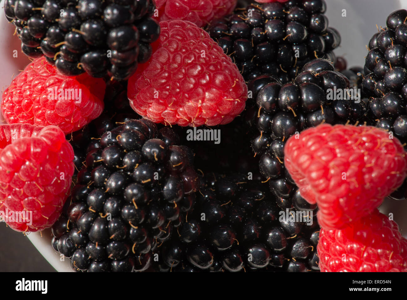 Frutta lampone, blackberry Foto Stock