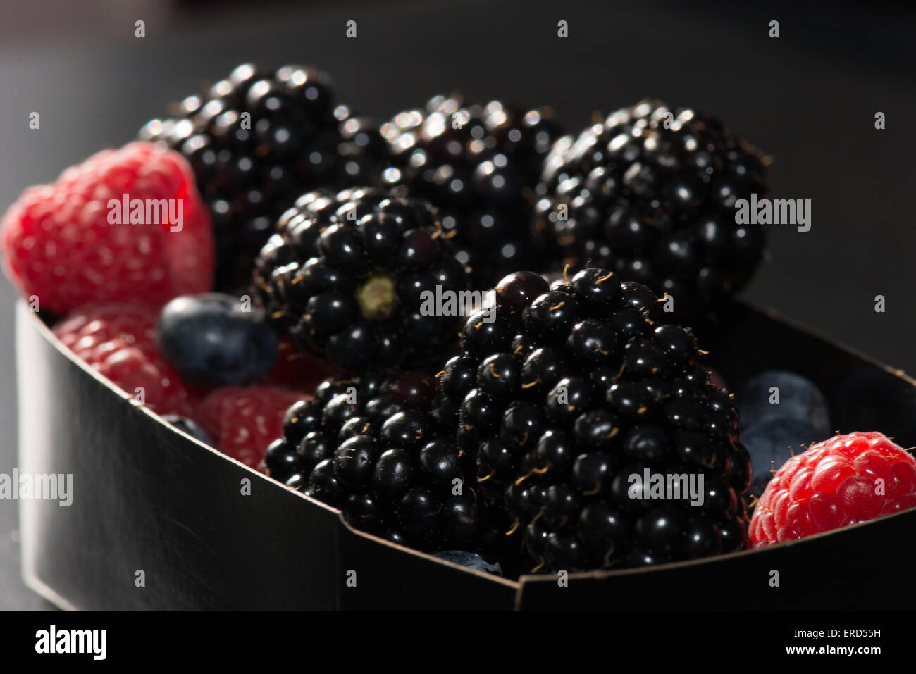 Frutta lampone, blackberry Foto Stock