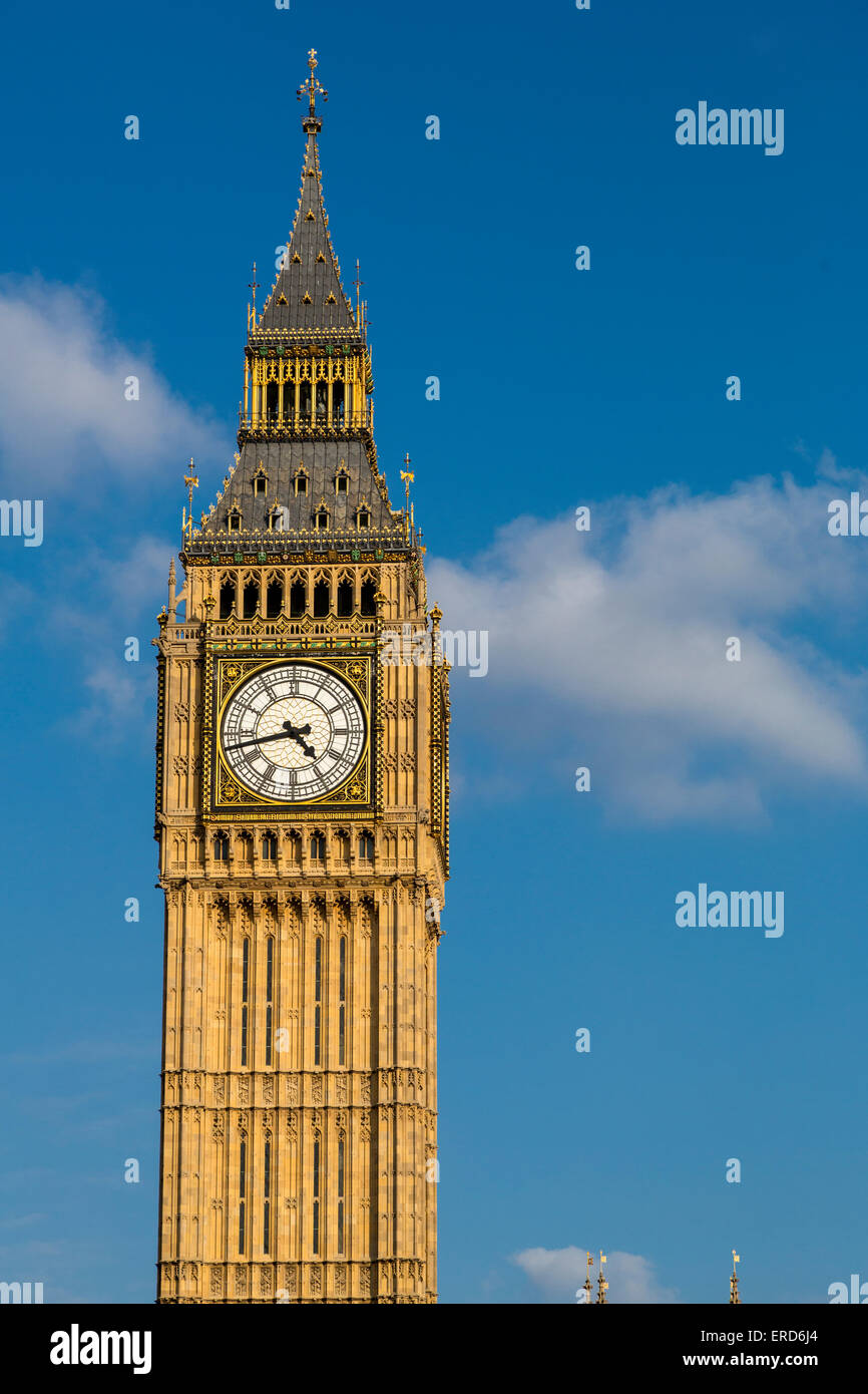Regno Unito, Inghilterra, Londra. Big Ben Clock Tower, Elizabeth Tower. Foto Stock