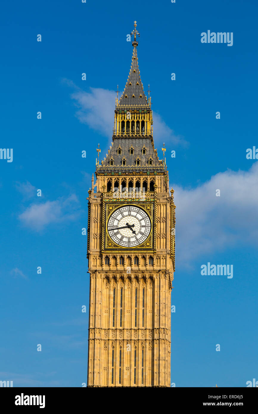 Regno Unito, Inghilterra, Londra. Big Ben Clock Tower, Elizabeth Tower. Foto Stock
