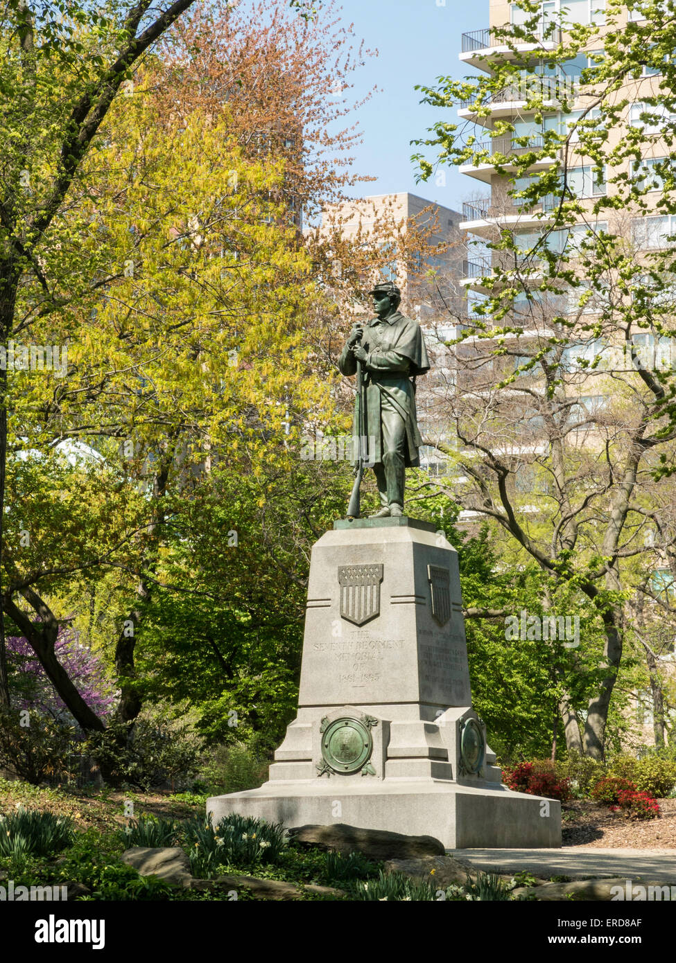 7° Reggimento, Memorial Union Army, guerra civile. Central Park, NYC Foto Stock