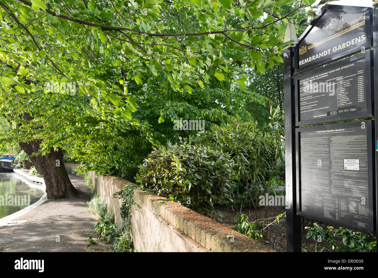Parco Rembrandt, City of Westminster, Londra. Foto Stock