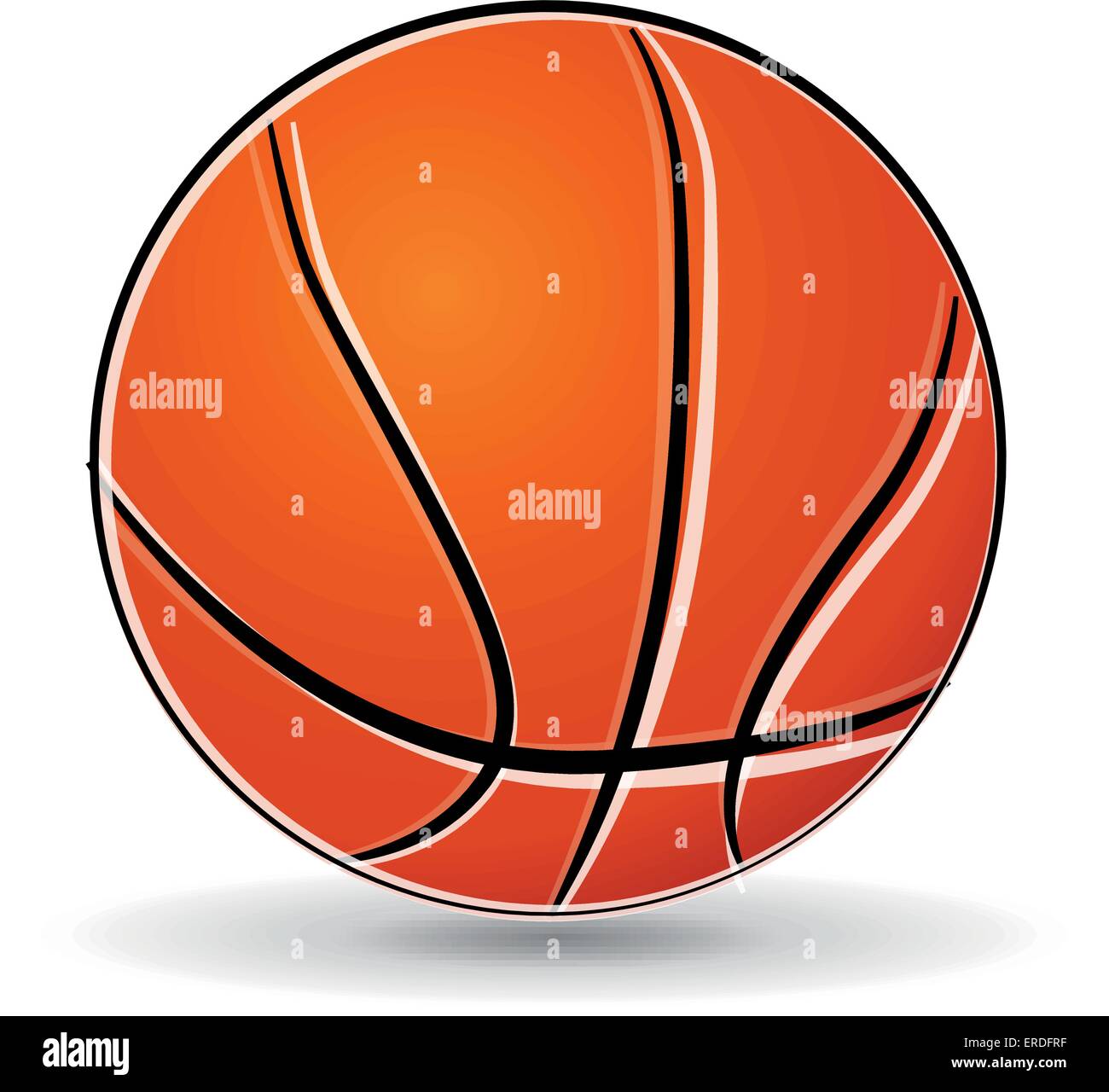 Illustrazione Vettoriale del basket ball disegno su sfondo bianco Illustrazione Vettoriale