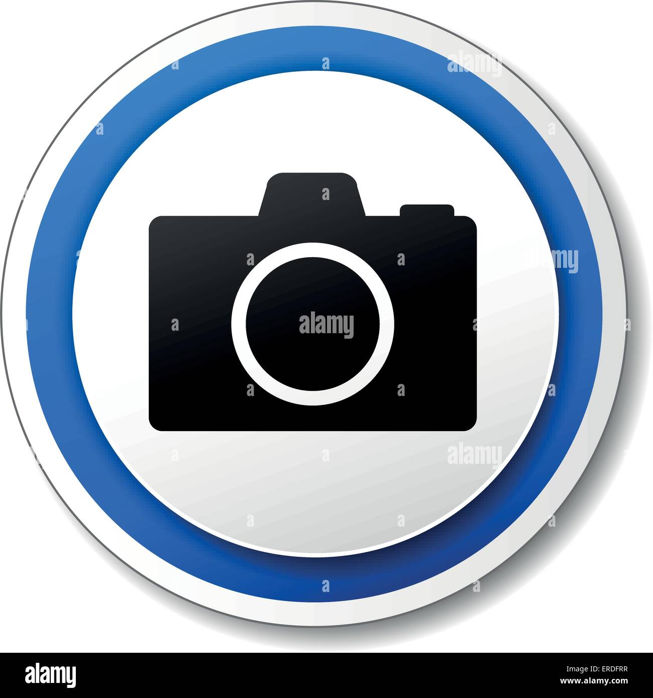 Illustrazione Vettoriale di nero e blu icona fotocamera Illustrazione Vettoriale