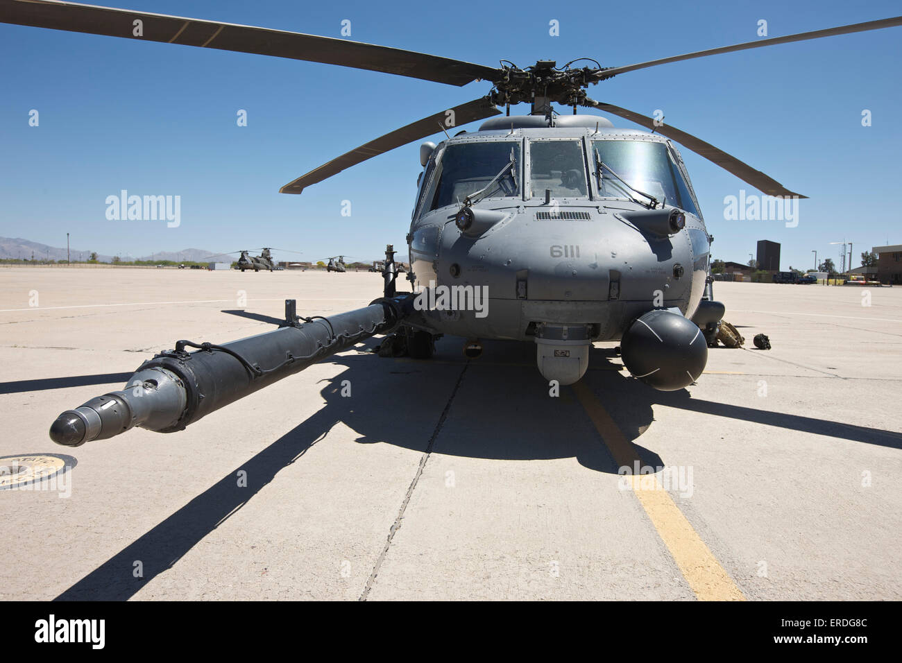 Vista frontale di un HH-60G Pave Hawk elicottero a Davis-Monthan Air Force Base in Arizona. Foto Stock