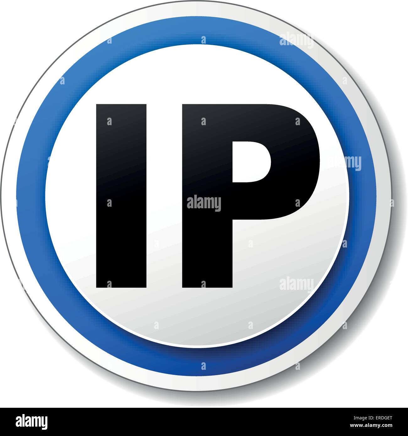 Illustrazione Vettoriale di nero e blu icona ip Illustrazione Vettoriale