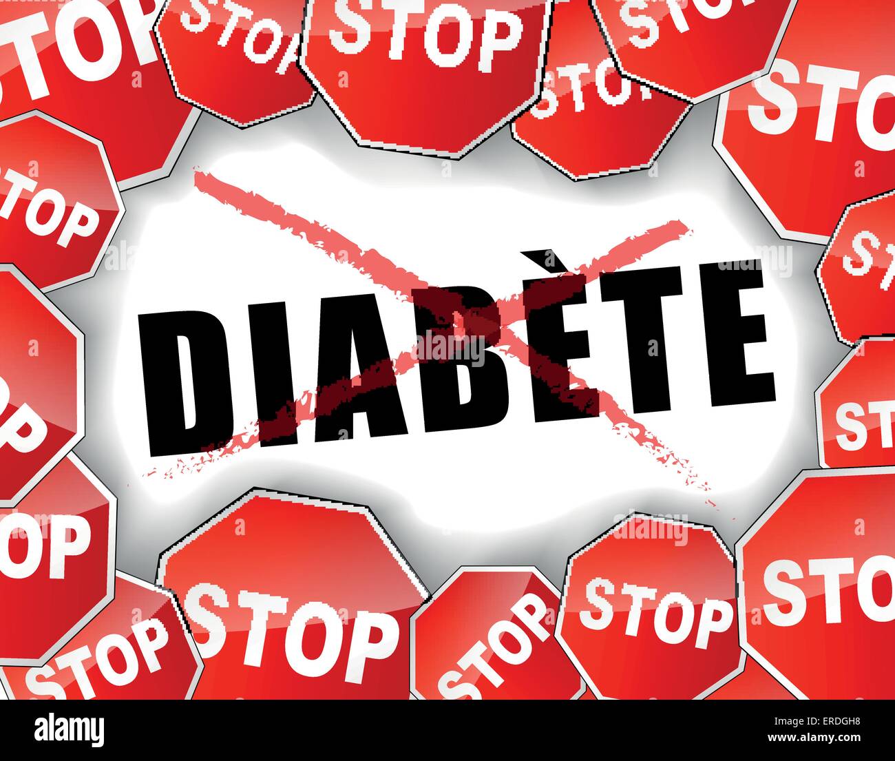 Illustrazione Vettoriale di fermare il diabete il concetto di sfondo Illustrazione Vettoriale