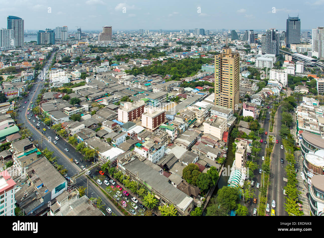 Il paesaggio della città di Bangkok vista giorno Foto Stock