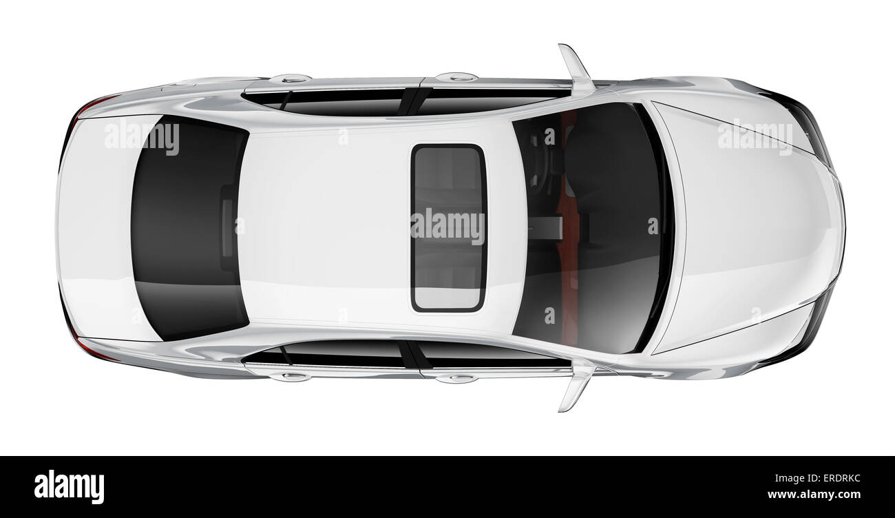 Bianco auto - vista superiore Foto Stock