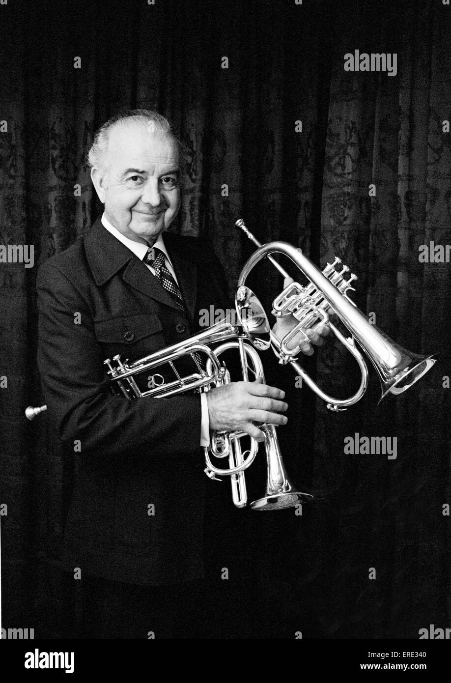 Kenny Baker (01/03/1921 - 07/12/1999) - acclamato inglese jazz tromba cornet & flicorno player e compositore. Egli è raffigurato Foto Stock