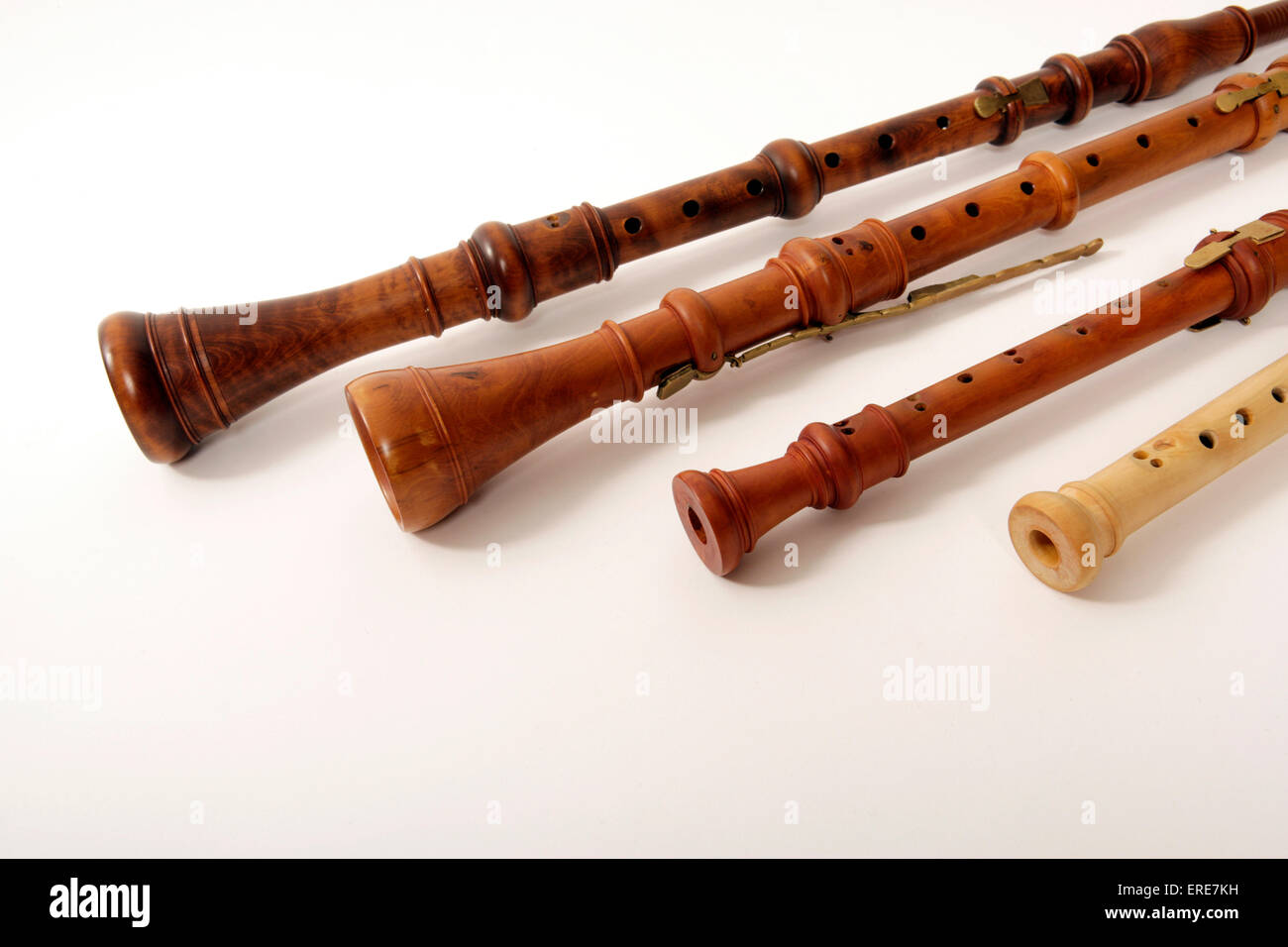 Chalumeau, chalumeaux, barocca e del periodo classico e strumenti a fiato in legno, unico strumento reed. Foto Stock