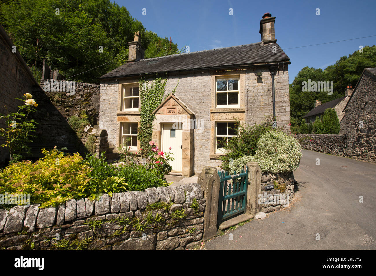 Regno Unito, Inghilterra, Staffordshire, Dovedale, Milldale village, late Victorian cottage Foto Stock